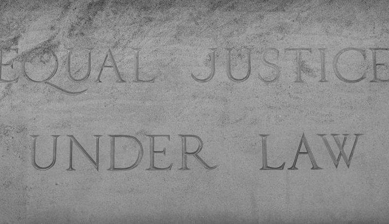 Equal Justice Under Law On Stone Sign