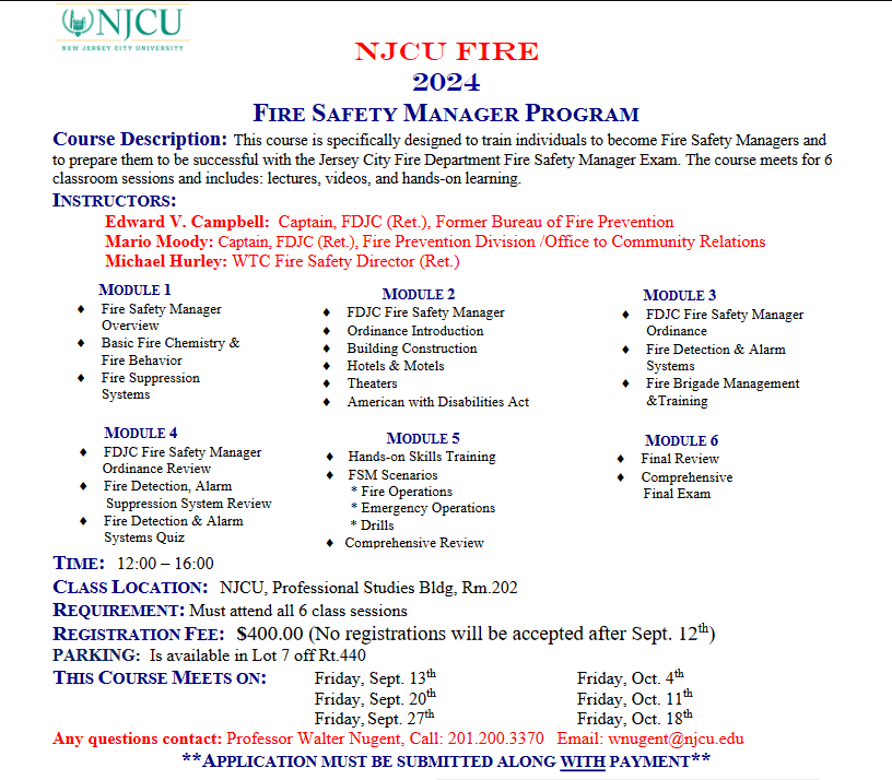 Fire Safety Manager Certification Program