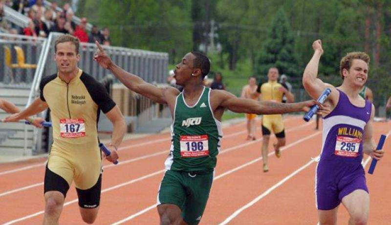 Anthony Miles, NJCU track star, wins national title on May 28, 2005.