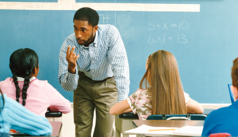 Teacher engaging in class 