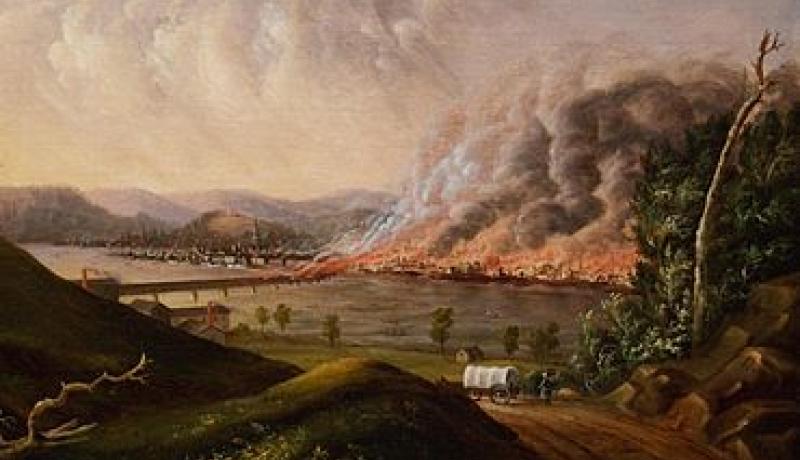 Painting of the Pittsburgh Fire