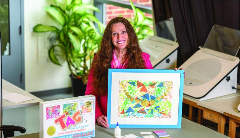 Millie Thonneson with here creation TAG, the Art Game.