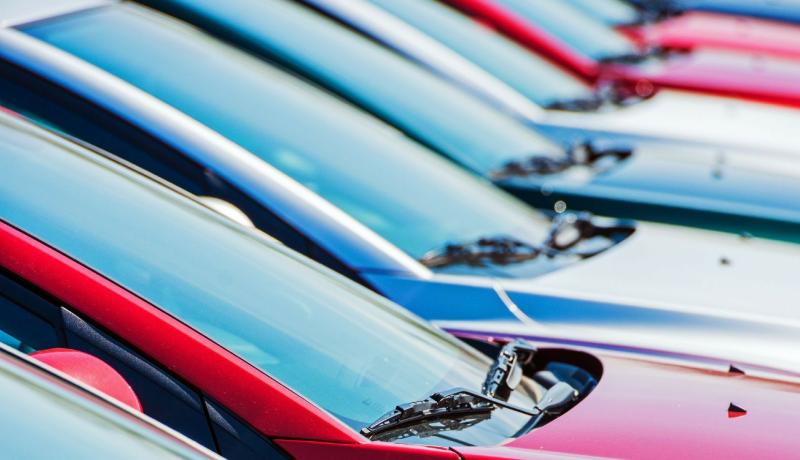 Cars parked in a row