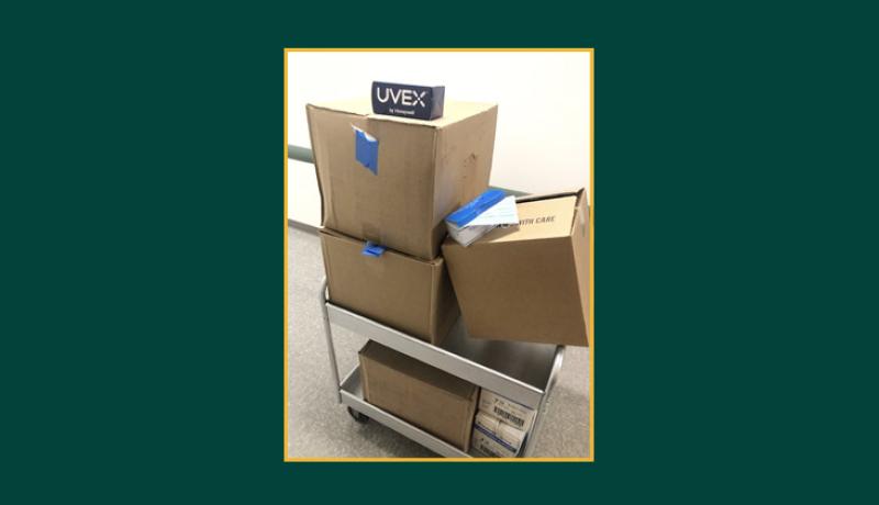 medical googles donation banner