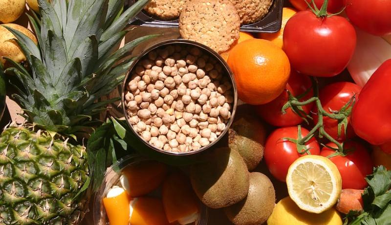 Fruits, nuts, and snacks