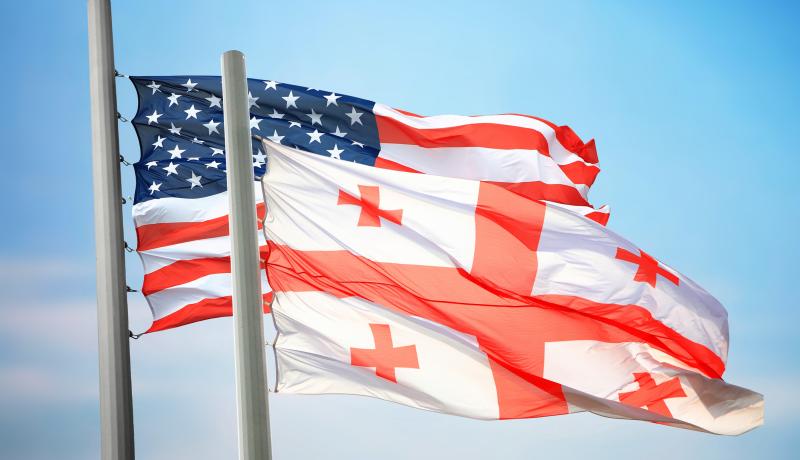 Flags of Georgia and the USA
