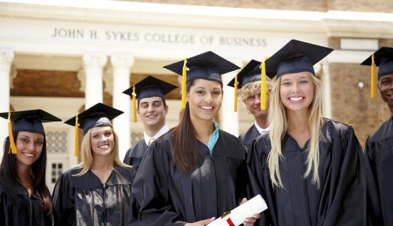 students at graduation