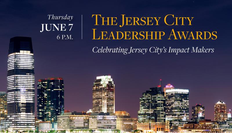 Jersey City skyline in the evening