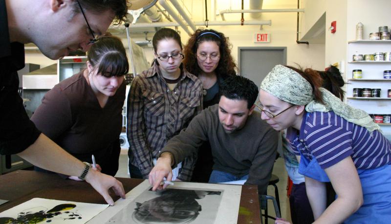 Students in an art class at NJCU