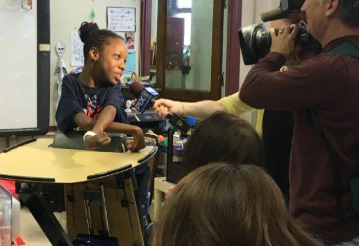 A. Harry Moore School student tells PIX11 "Fuel My School"