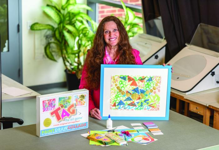 Millie Thonneson with here creation TAG, the Art Game.
