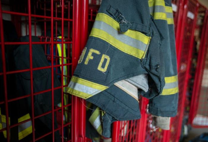 Firefighter lockers and uniforms