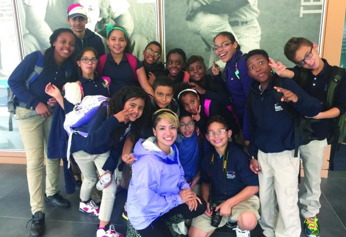 Jomayra I. Torres ’10 with her homeroom students