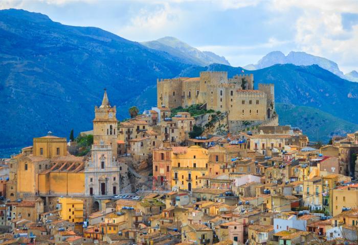 Buildings on a mountain