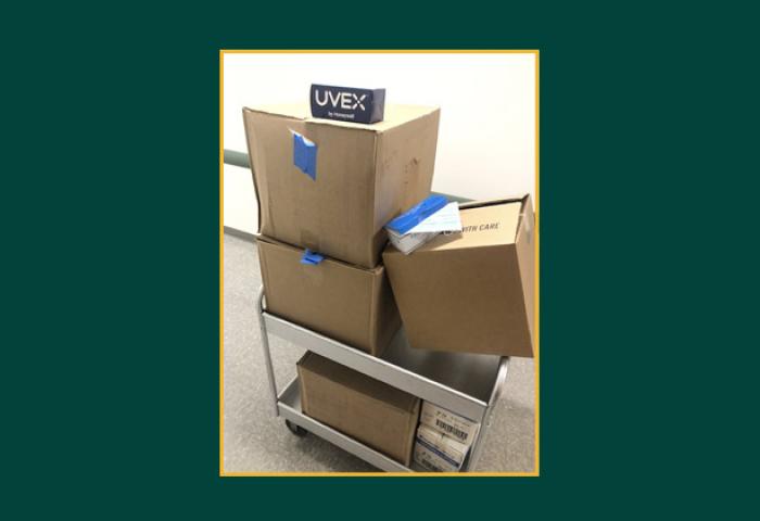 medical googles donation banner