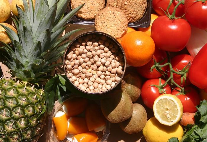 Fruits, nuts, and snacks