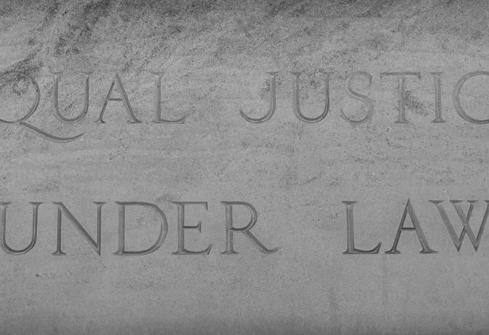 Equal Justice Under Law On Stone Sign