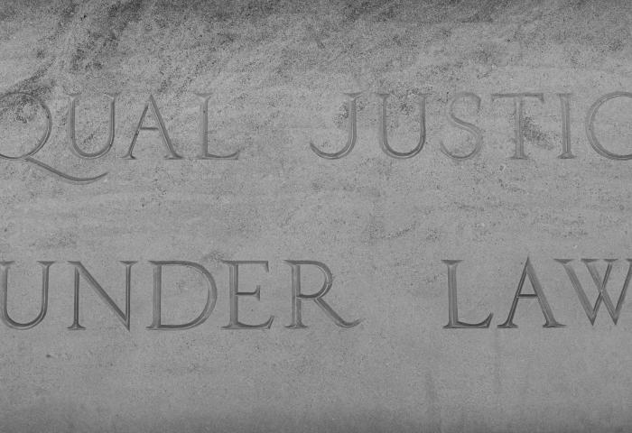 Equal Justice Under Law On Stone Sign
