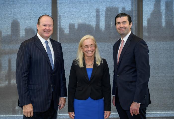 Dean Bernard McSherry, President Sue Henderson, and NJEDA CEO Tim Sullivan