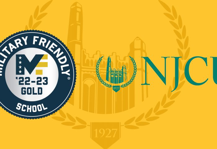 NJCU Military Friendly Gold Institution News Story Headshot Template Graphic_29008_Yellow_1920x1080 (2022