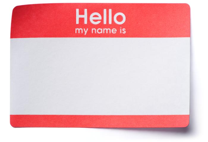 Hello Name Tag Sticker Isolated on White Background - stock photo