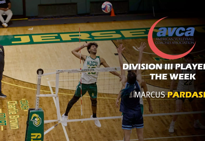 NJCU Men’s Volleyball Standout Marcus Pardasie Named AVCA Division III Player of the Week 
