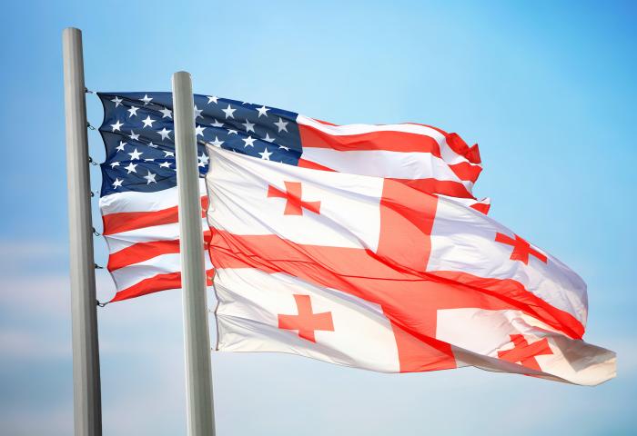 Flags of Georgia and the USA