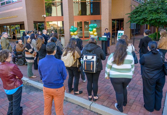 Dr. Mary McGriff speaking at the TAP ceremony