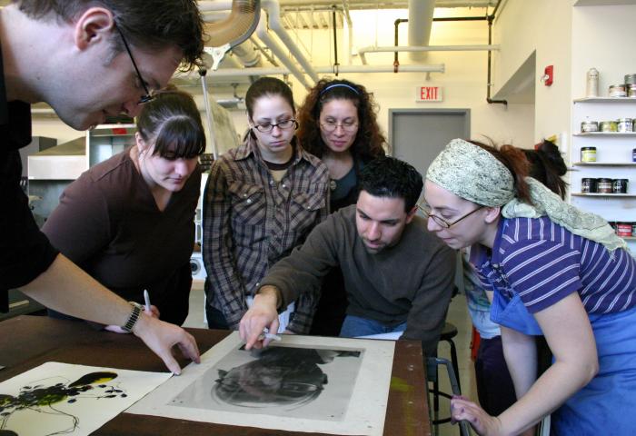 Students in an art class at NJCU