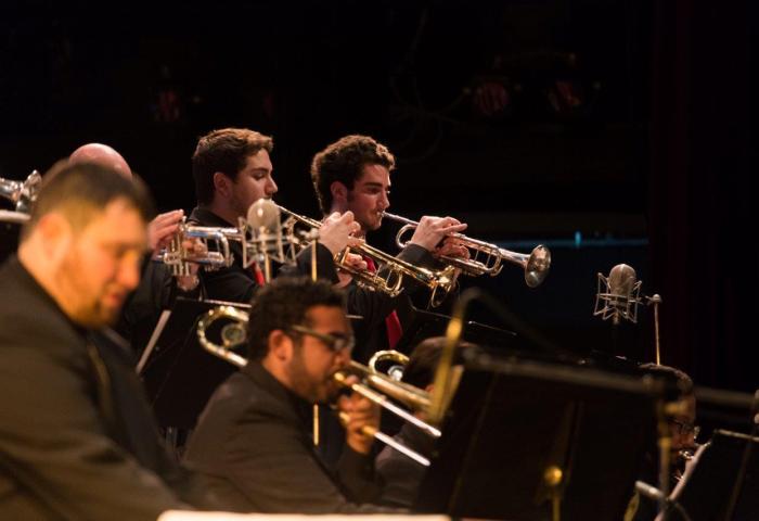 NJCU Jazz Ensemble brass section