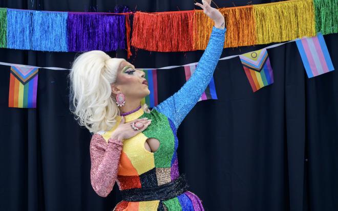 drag brunch performer pose