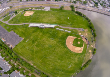 athletic complex drone view