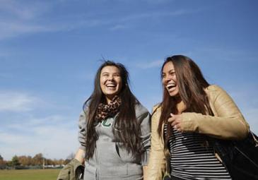 two female transfer students laughing admissions thumbnail