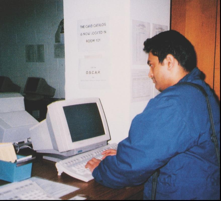 Student at a computer.