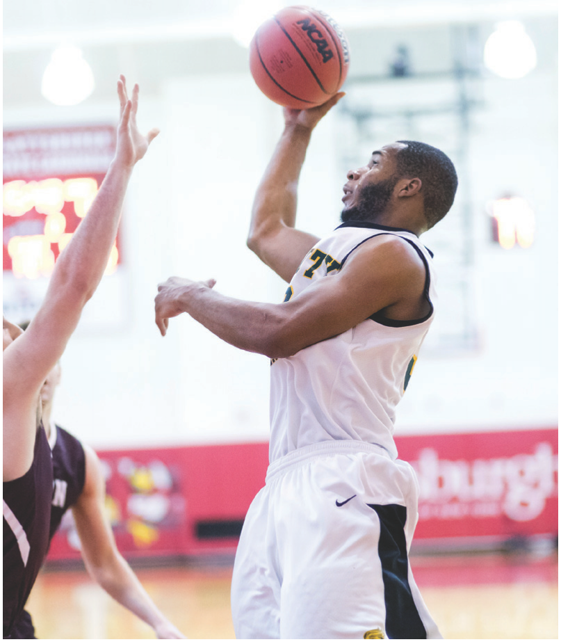 Sam Toney shooting a basketball.