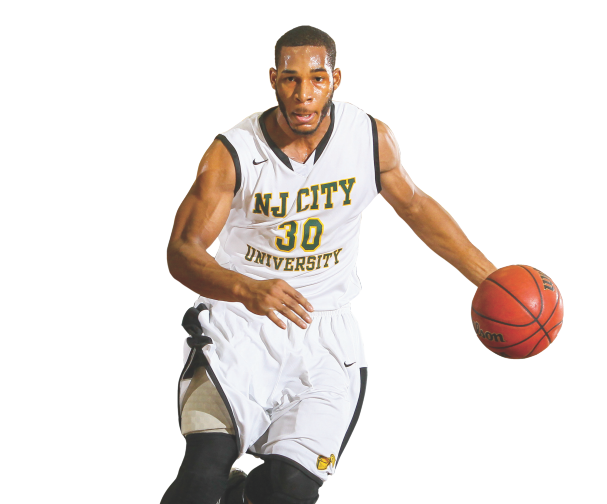 Sam Toney dribbling a basketball.