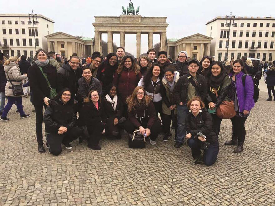 NJCU students posing in Berlin, Germany.