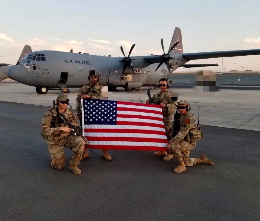 Ciro Ulinski on base with fellow military members