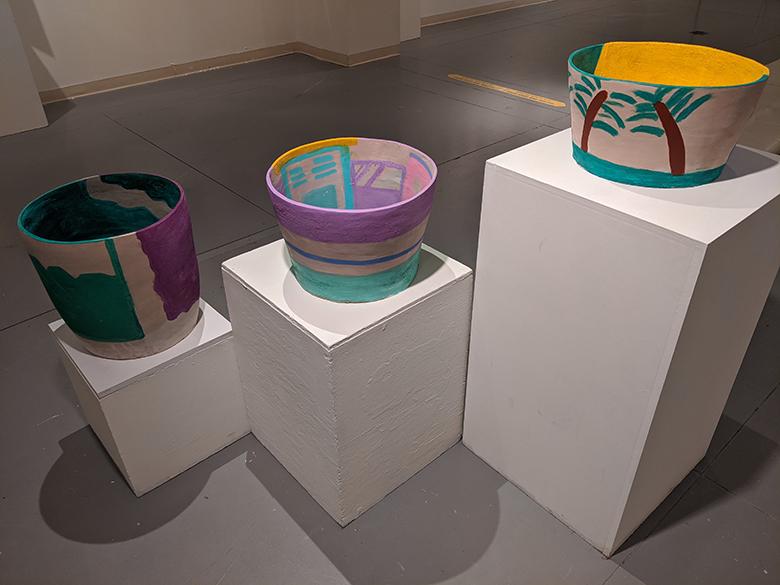 Clay pots for a medias exhibition