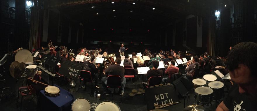 Symphony of Winds and Percussion ensemble in rehearsal