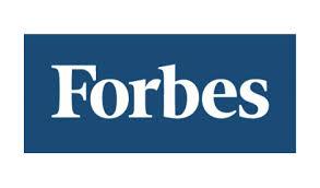 White Forbes Logo on Dark Blue Background
