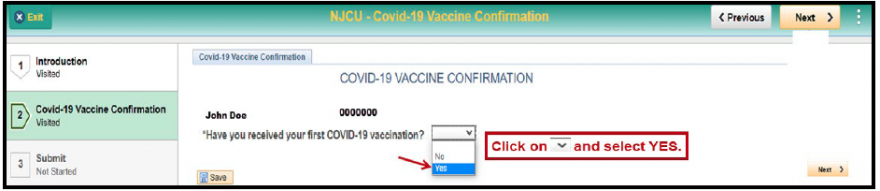 gothicnet dashboard  screenshot for vaccine confirmation step 4