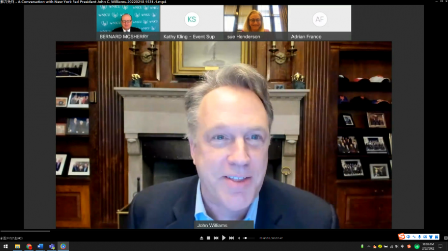 Image of Speaker Series Virtual Presentation by President John C. Williams of the New York Federal Reserve
