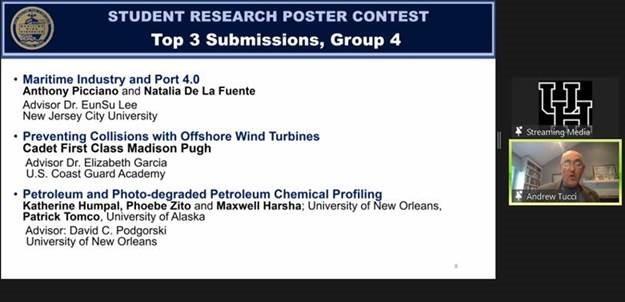 Screenshot of symposium poster project titles and presenters 
