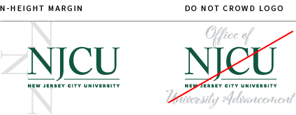 Clear-space guidelines for institutional logo