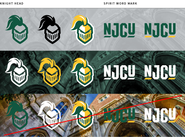 Examples of logos on different color backgrounds