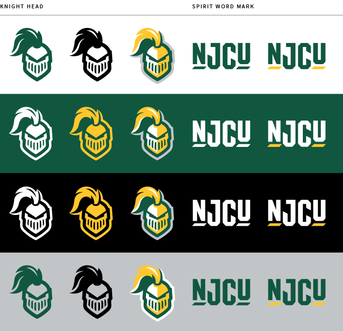 Examples of Athletics/spirit marks in different colors