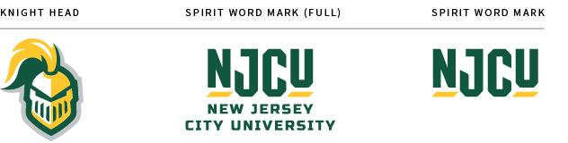 Examples of Knight Head and NJCU athletics spirit marks