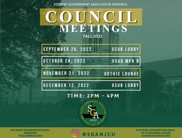 COUNCIL MEETING DATES POSTER
