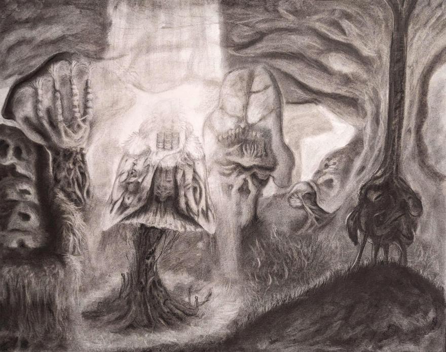 Several houses made of moth wings